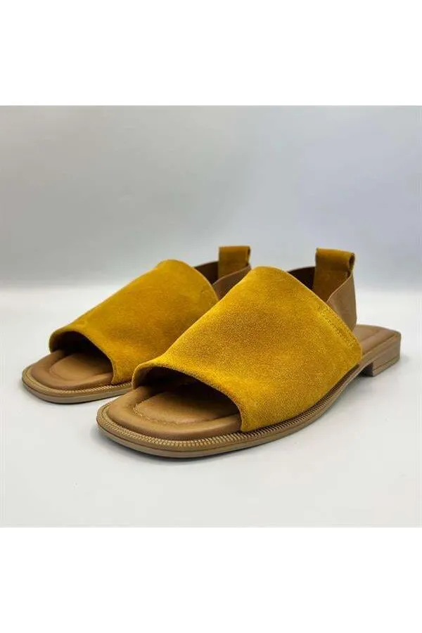 Bellini Mustard Suede Leather Women's Sandals | Comfortable and Stylish Design