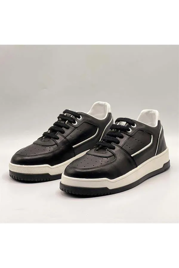 Pia Black Leather Women's Sneaker – Stylish and Comfortable Design