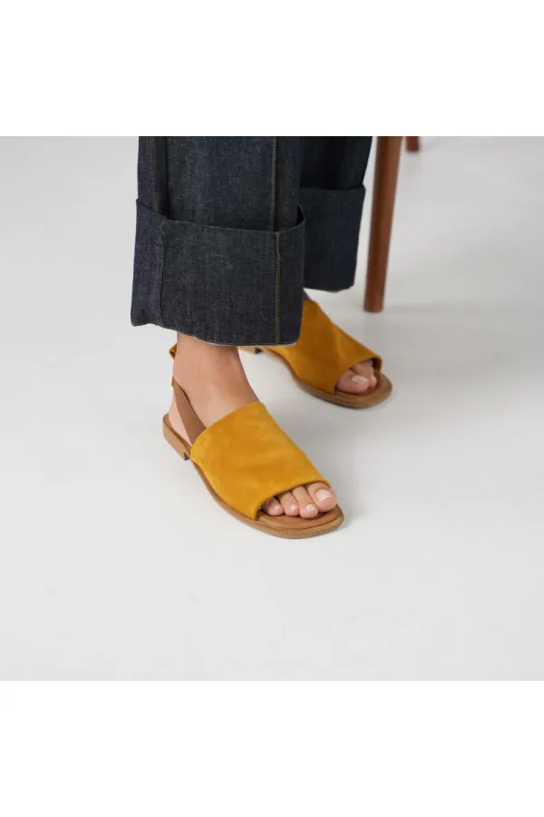 Bellini Mustard Suede Leather Women's Sandals | Comfortable and Stylish Design