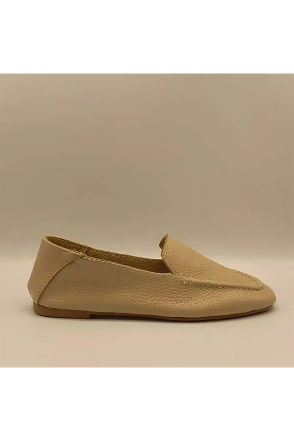 Ballerines en cuir véritable beige Tina pour femme, exclusivité Amethyst