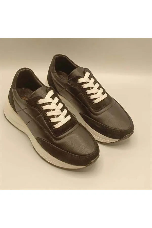 Ametist Collection Como Black Women's Leather Sneakers – Stylish & Comfortable Design