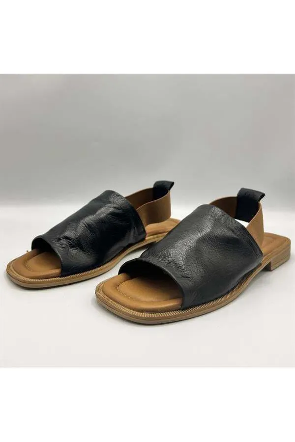 Bellini Black Leather Women's Sandals | Summer Comfort in Classic Style