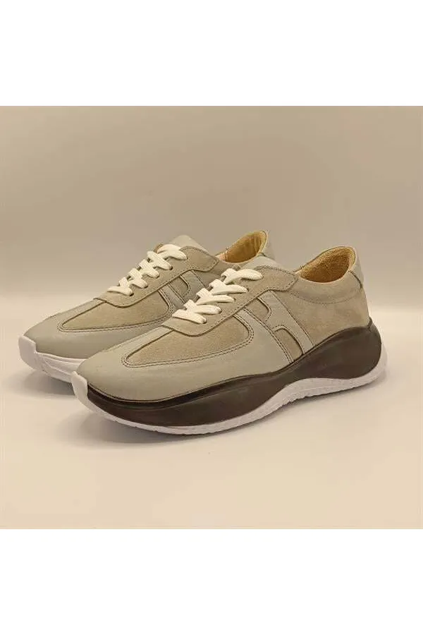 Ametist Exclusive Comodo Grey Women's Leather Sneakers – Stylish & Comfortable Design