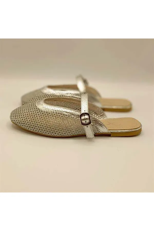Gina File Silver Slippers