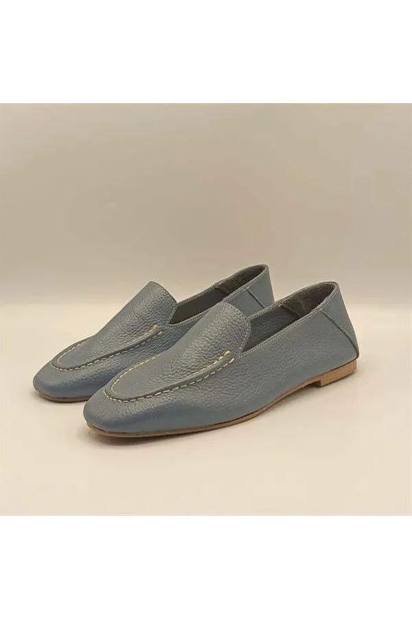 Ballerines en cuir véritable pour femmes Tina Blue, exclusivité Amethyst