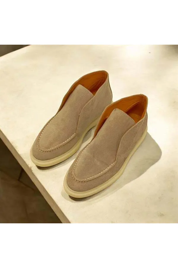 Bottes pour femmes en daim à revers en vison