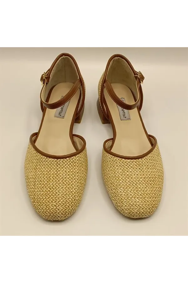 Ellinor Naturel Düz Topuklu Babet