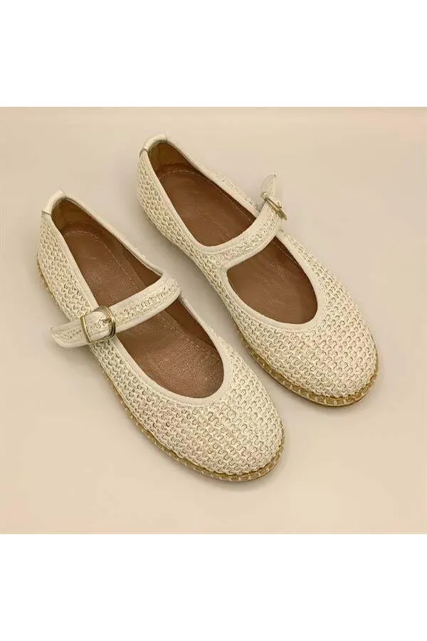 Ballerines blanches Lotus