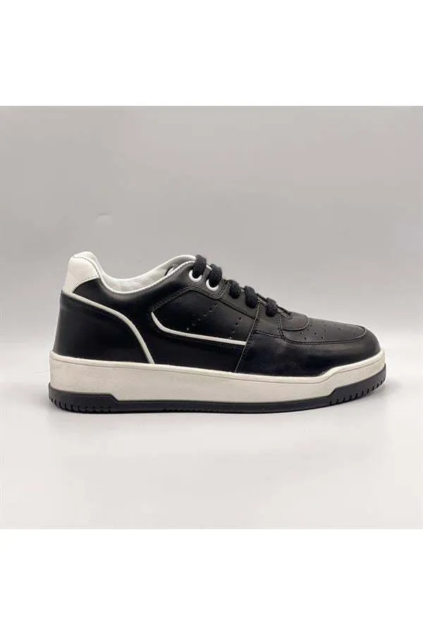 Pia Black Leather Women's Sneaker – Stylish and Comfortable Design