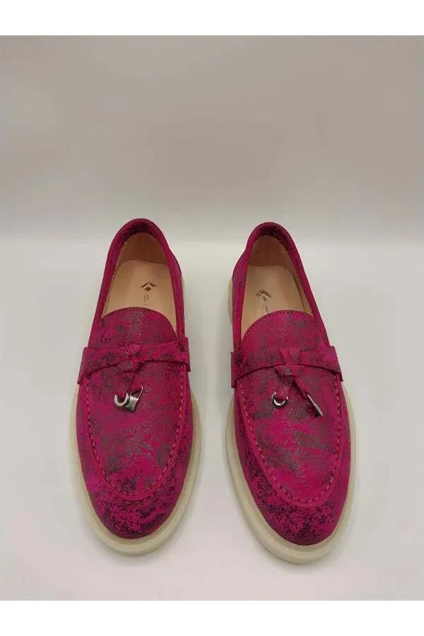 Davina Fuşya Baskılı Hakiki Deri Günlük Ayakkabı – 37 Numara (Son Ürün, İndirimli)