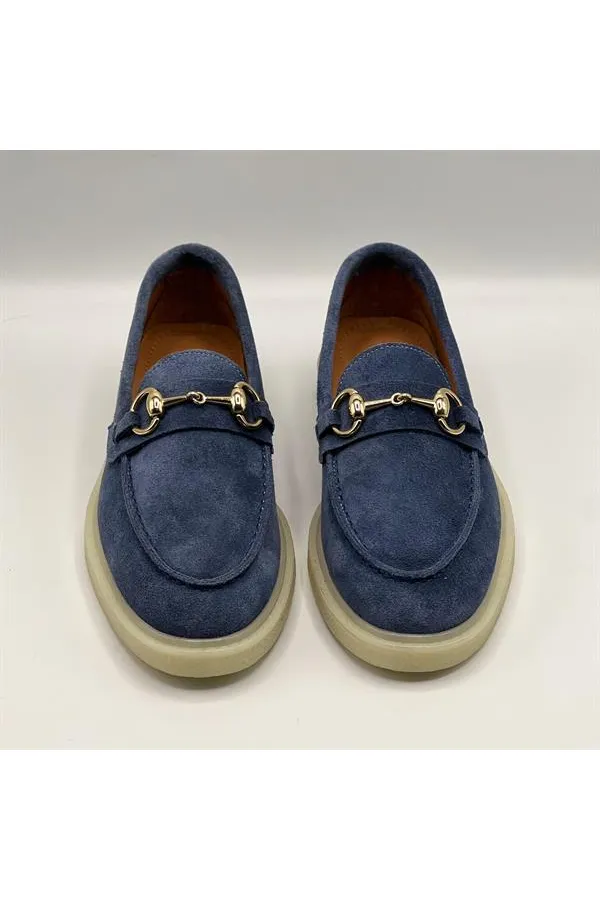 Mocassins décontractés Davina bleu marine pour femmes - Cuir suédé et semelle thermique