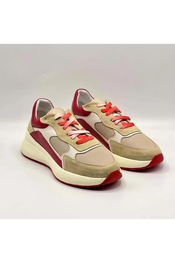 Comfy Red Leather Women's Athletic Shoes – Amethyst Exclusive