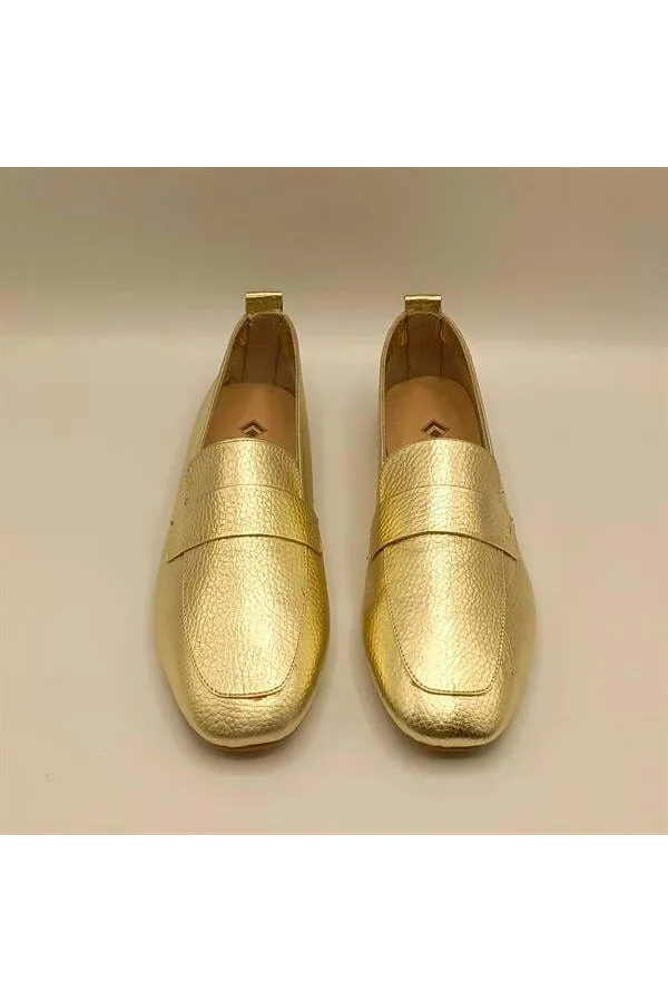 Ballerines en cuir doré Emery