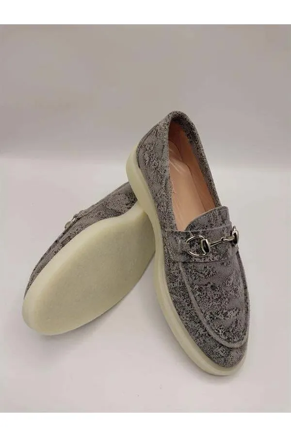 Davina Gri Baskılı Hakiki Deri Günlük Ayakkabı – 37 Numara (Son Ürün, İndirimli)