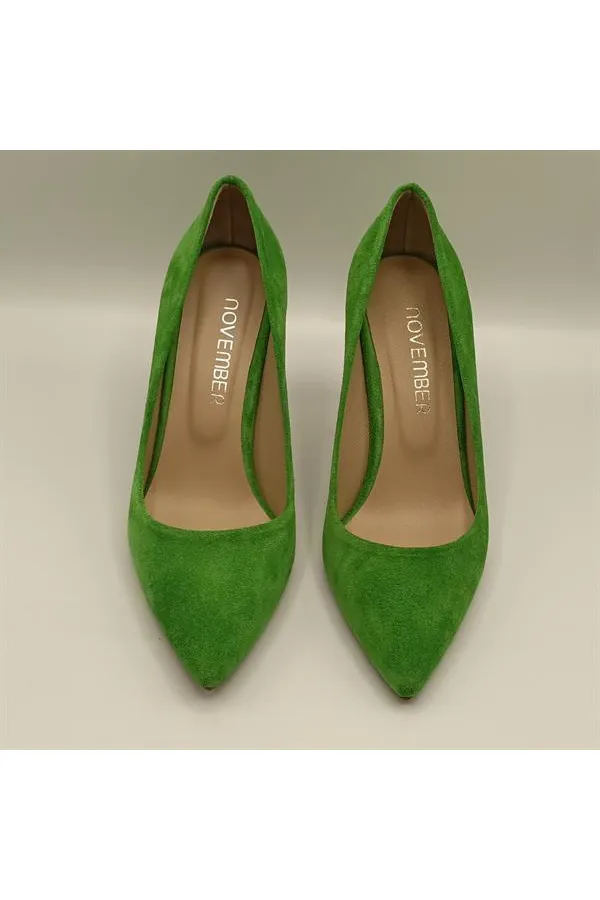 Escarpins Carleen en daim vert