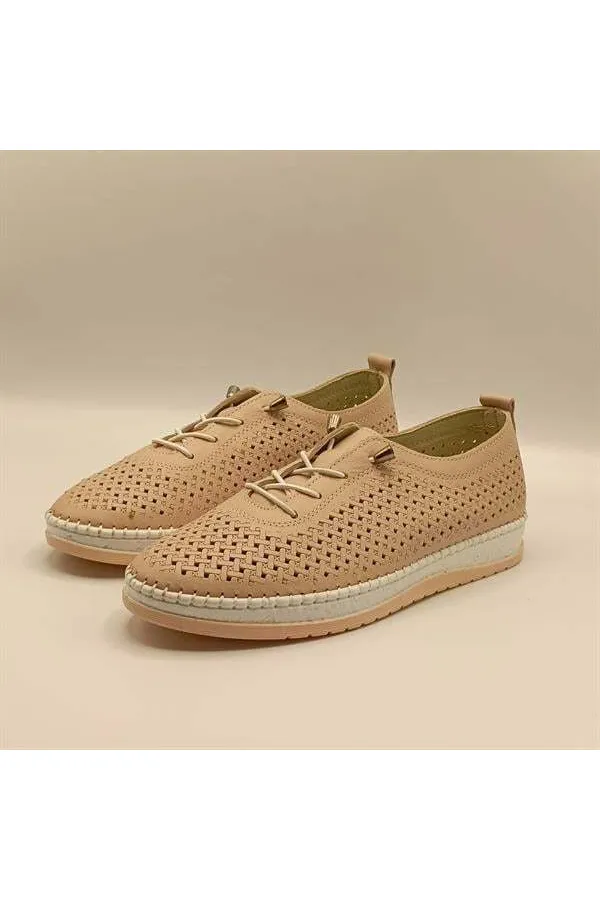 Ametist Exclusive Lugano Powder Genuine Leather Women's Sneaker – Handcrafted and Comfortable