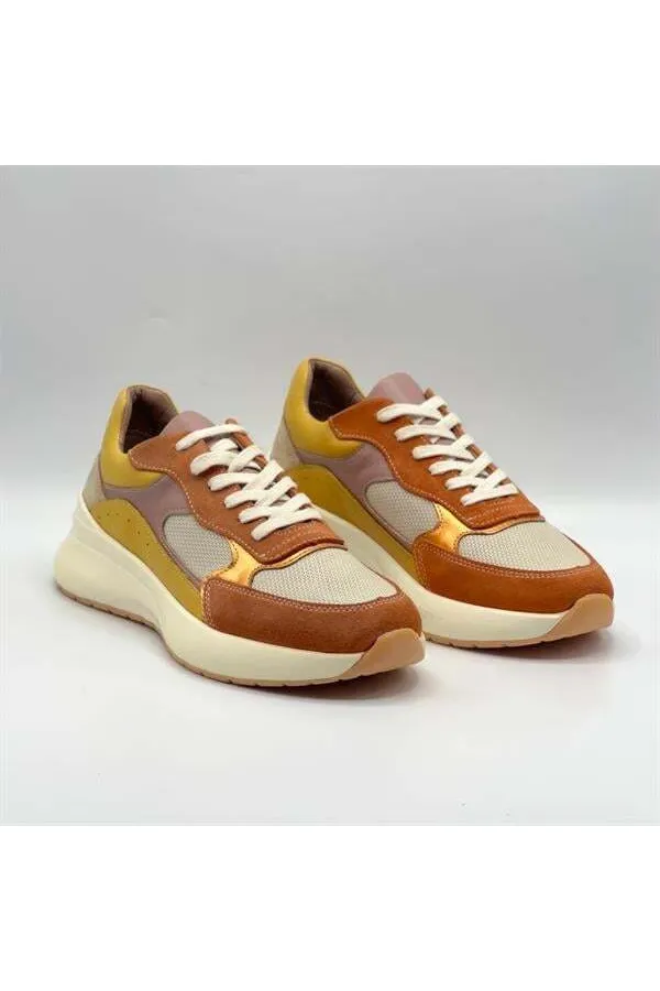 Comfy Bronze Leather Women's Athletic Shoes – Amethyst Exclusive