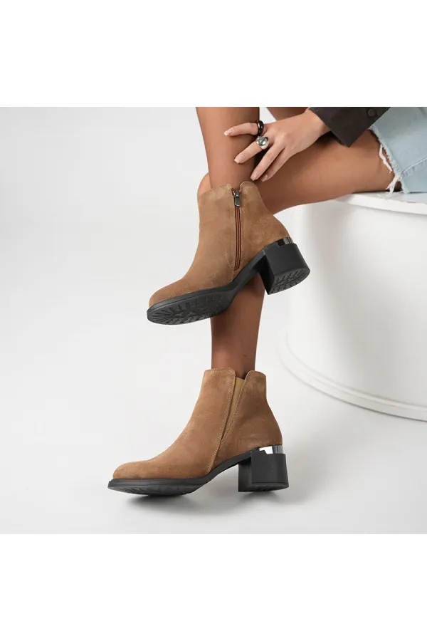 Berta Hardal Süet Kadın Bot – 6 cm Topuk – Termolight Taban