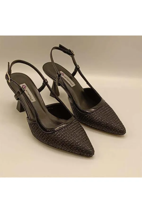 Abbey Siyah İnce Topuklu Ayakkabı