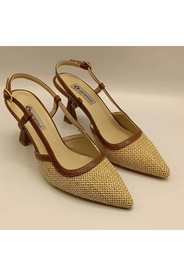 Abbey Naturel Thin Heel Shoes