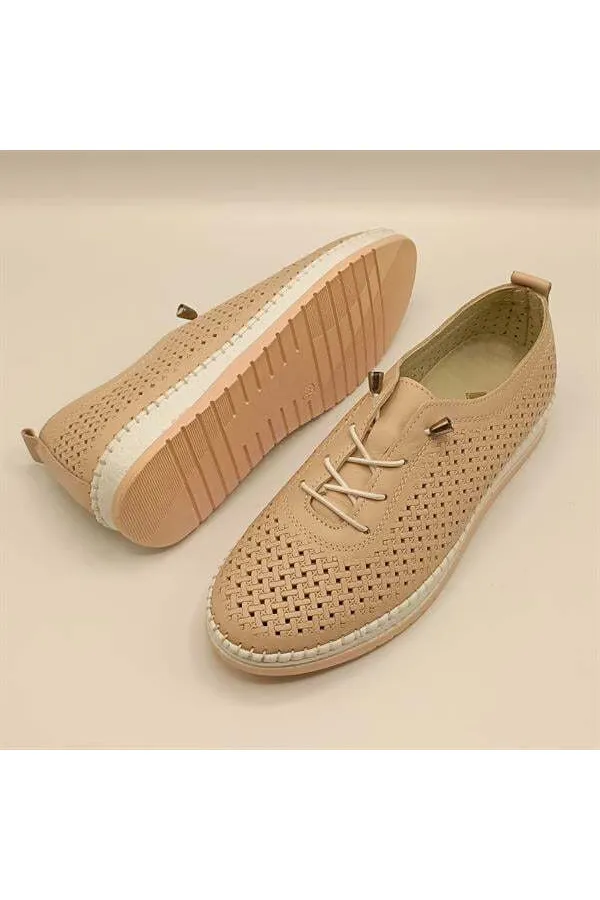 Ametist Exclusive Lugano Powder Genuine Leather Women's Sneaker – Handcrafted and Comfortable