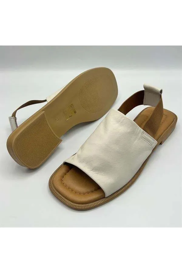 Bellini Cream Leather Women's Sandals | Elegant & Stylish Summer Style