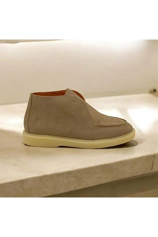 Bottes pour femmes en daim à revers en vison