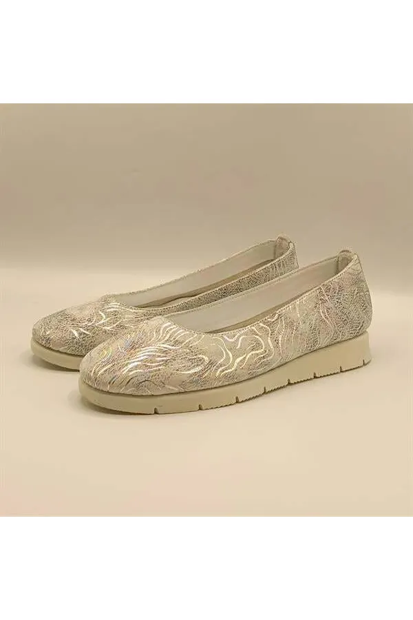 Alena Silver Leather Ballet Flats