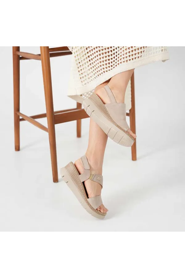 Amethyst Exclusive Stable Beige Suede Platform Women's Sandals | Elegance and Comfort