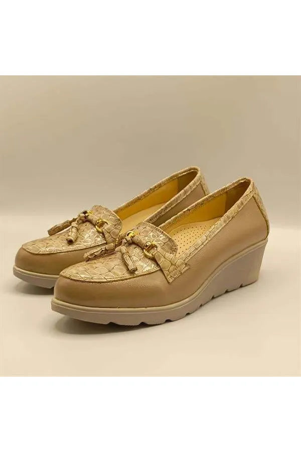 Lexi Beige Casual Women's Shoes | Genuine Leather, Comfortable Sole | Handcrafted