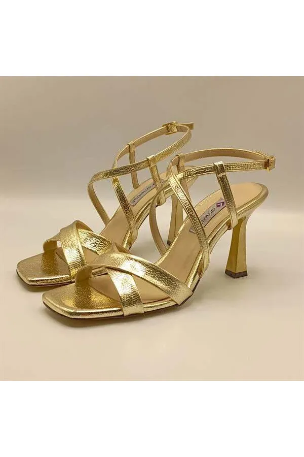 Marla Gold Heeled Sandals
