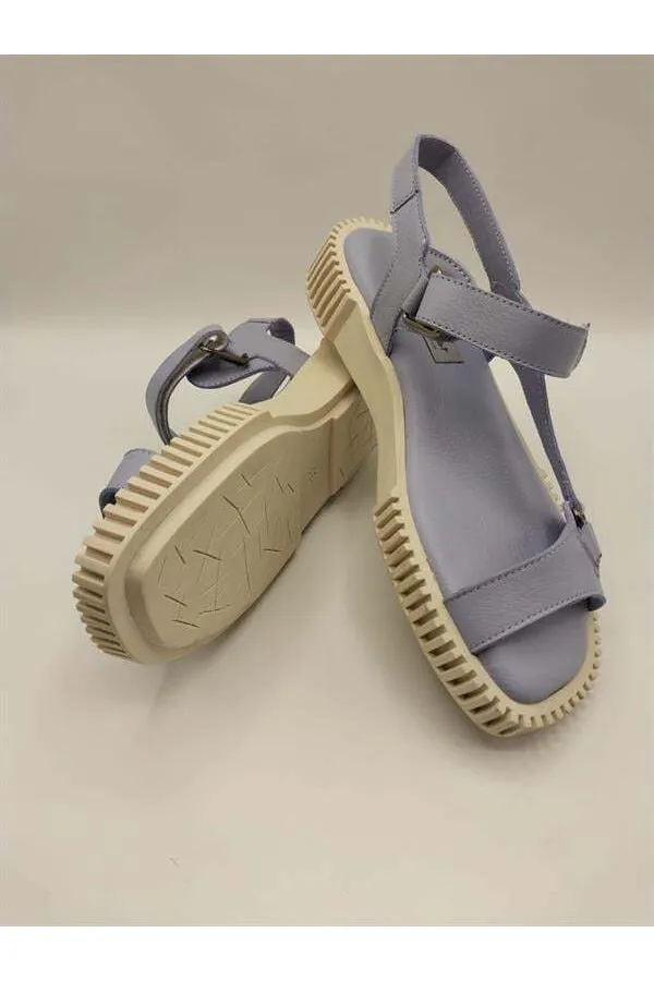 Juana Mavi Gerçek Deri Sandalet – Rahat ve Şık Kadın Sandalet