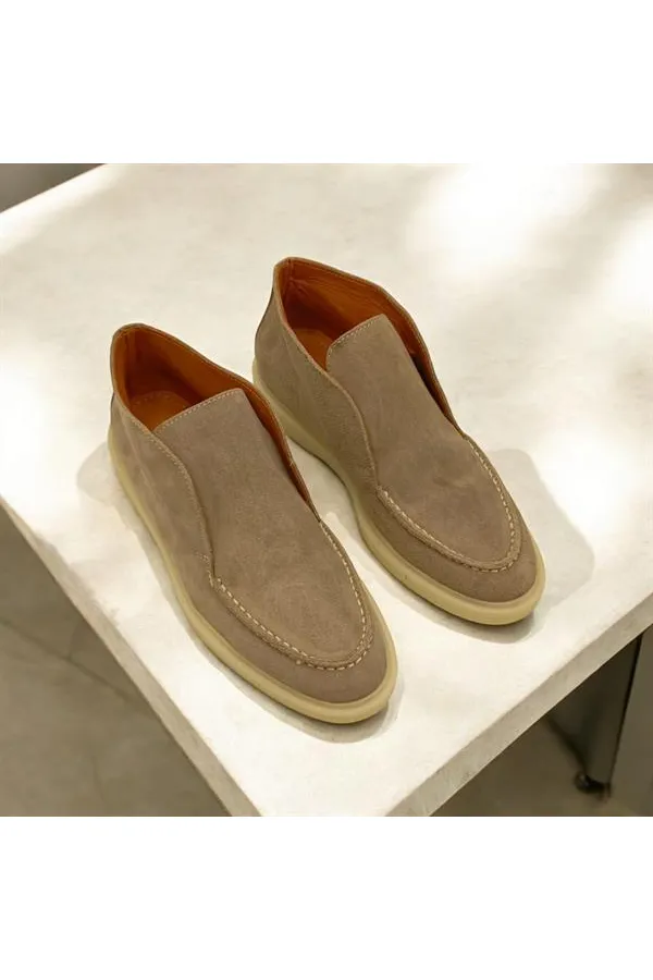 Bottes pour femmes en daim à revers en vison