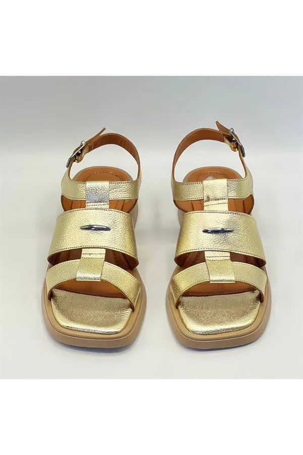Lucia Gold Genuine Leather Women's Sandals