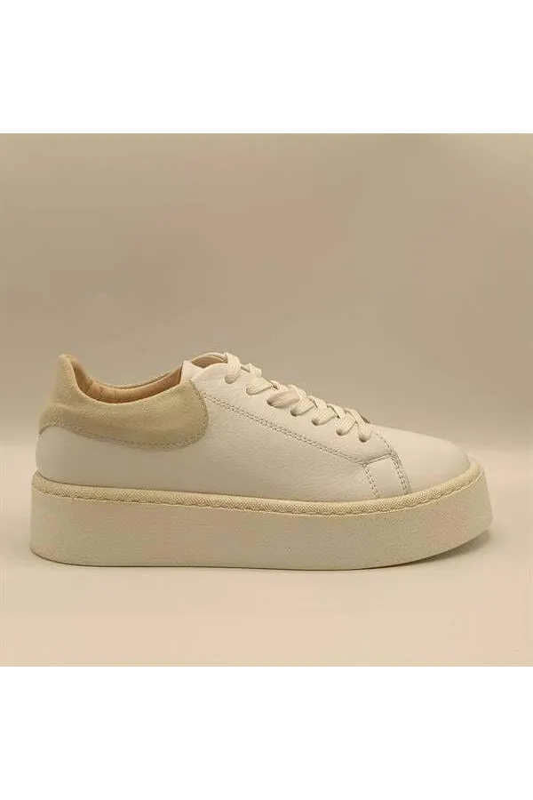 Ellezsa White Genuine Leather Women's Sneaker
