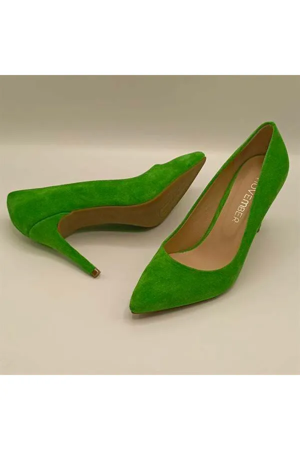 Escarpins Carleen en daim vert