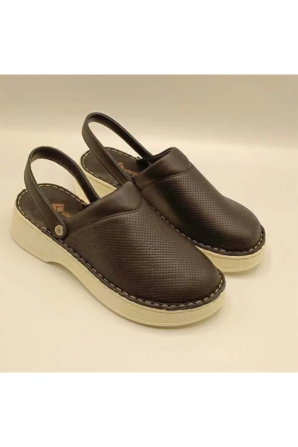 Sabo Black Leather Women's Slippers