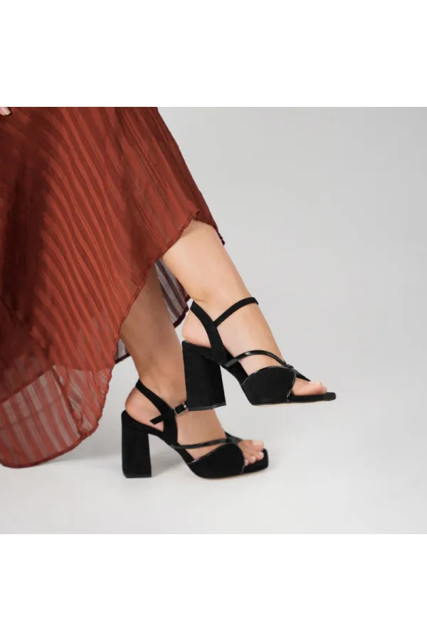 Aster Black Heeled Sandals