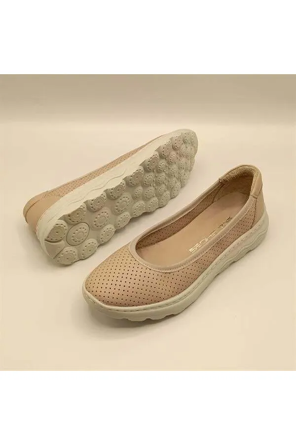 Adela Pudra Deri Günlük Kadın Ayakkabı