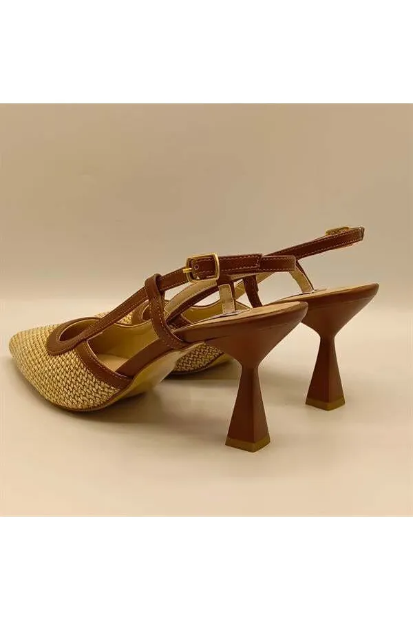 Abbey Naturel Thin Heel Shoes