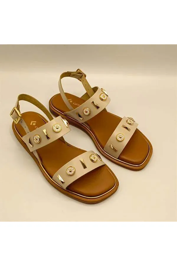 Celena Beige Flat Women's Sandals