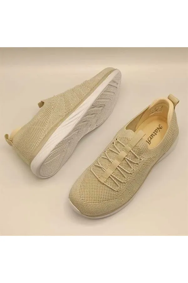 Adara Beige Women's Athletic Shoes – Comfortable & Lightweight Design