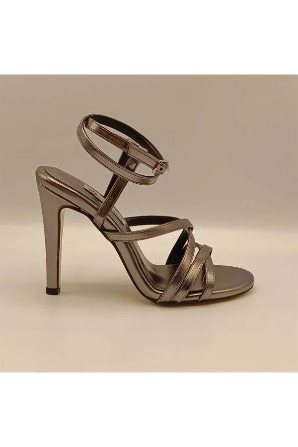Rebecca Platinum Heeled Sandals