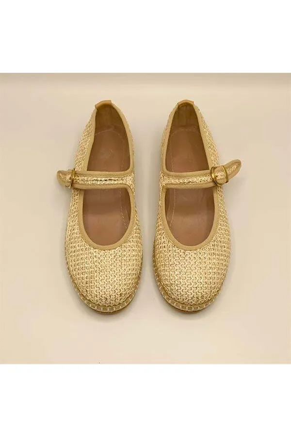 Lotus Beige Ballet Flats