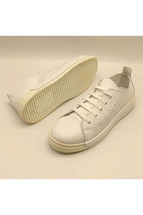 Baskets Daisy blanches en cuir véritable pour femmes