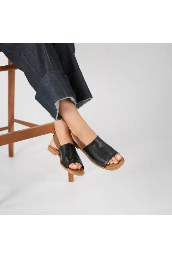 Bellini Black Leather Women's Sandals | Summer Comfort in Classic Style