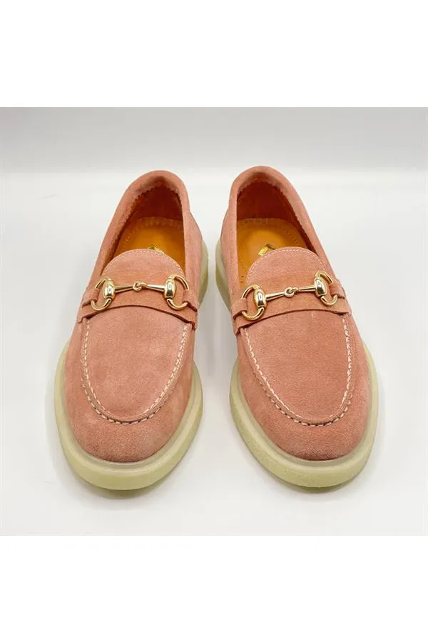 Davina Powder Pink Women's Casual Loafer - Suede Leather & Thermal Sole