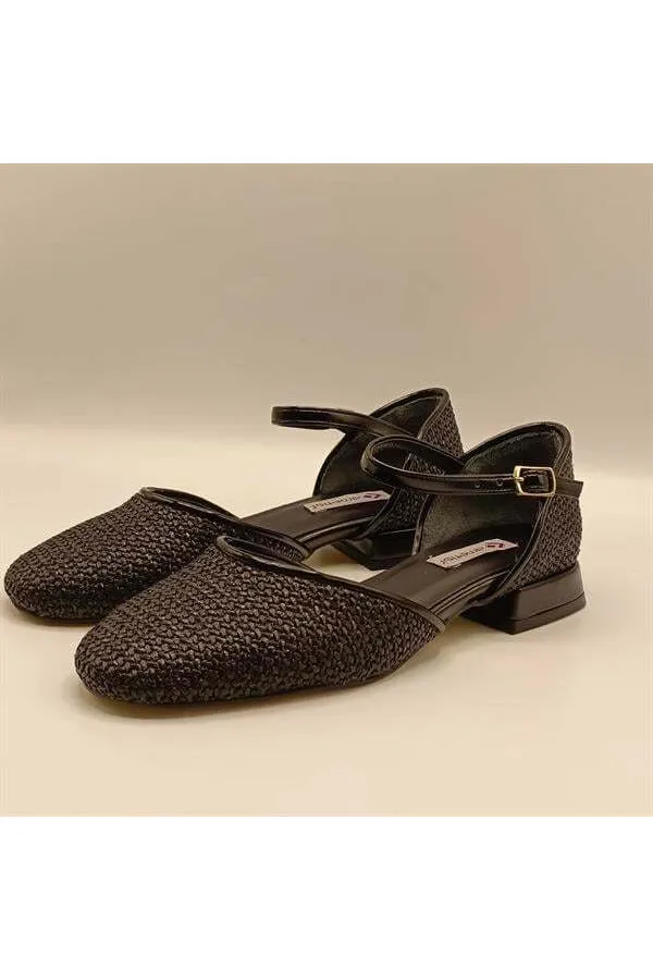 Ellinor Black Flat Heeled Ballet Flats