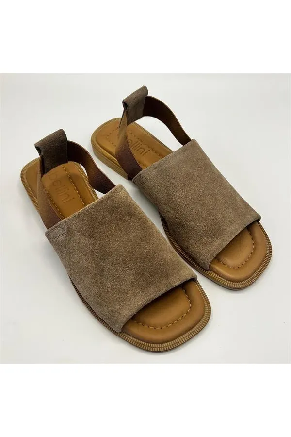 Bellini Brown Genuine Suede Leather Women's Sandals – Handmade with Thermal Sole