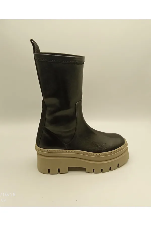 Stretch Kadın Siyah Streç Bot – 29 cm Uzunluk, Termolight Kaymaz Taban, 8 cm Taban